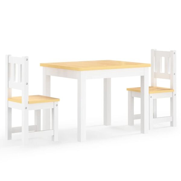 vidaXL Kindertafel & Stoelenset MDF Wit/Grijs | 35% Korting