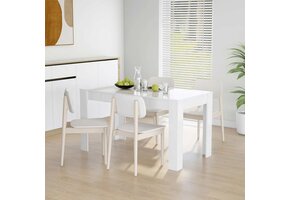 vidaXL Eettafel Hoogglans Wit - 140x74,5 cm | 76% Korting