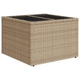 vidaXL Tuintafel Poly Rattan Beige met Glas - Nu 62% Korting!