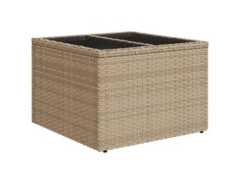 vidaXL Tuintafel Poly Rattan Beige met Glas - Nu 62% Korting!
