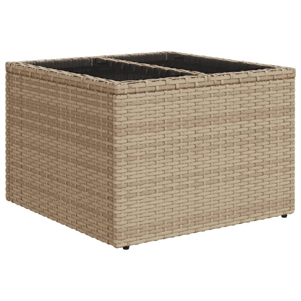 vidaXL Tuintafel Poly Rattan Beige met Glas - Nu 62% Korting!