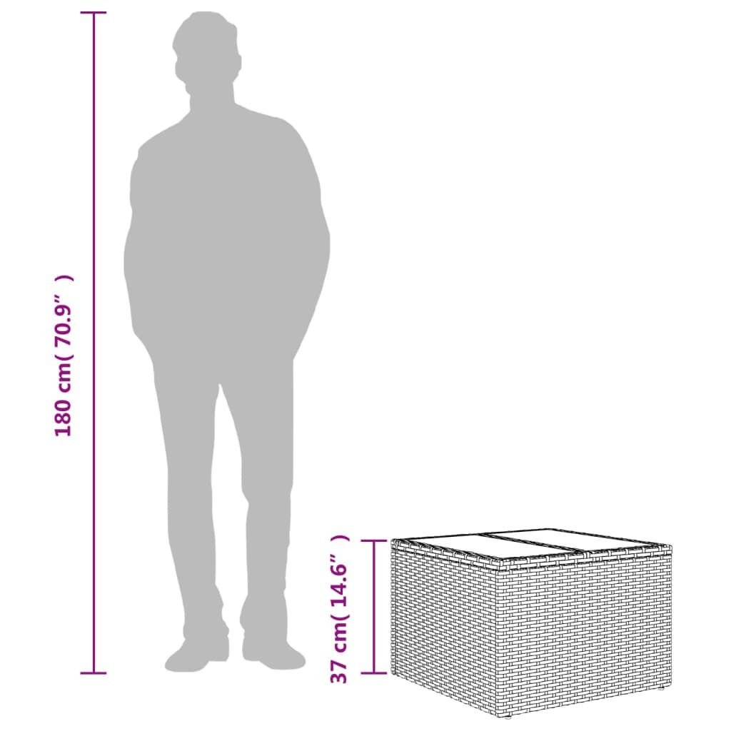 vidaXL Tuintafel Poly Rattan Beige met Glas - Nu 62% Korting!