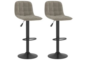 VidaXL Barkrukken Fluweel Lichtgrijs - 41% Korting