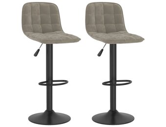 VidaXL Barkrukken Fluweel Lichtgrijs - 41% Korting