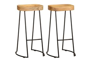 vidaXL Barkrukken 2 st massief mangohout | Nu 53% Korting!