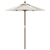 vidaXL Parasol Zandkleurig - 64% Korting - Houten Paal 196x231 cm