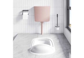 vidaXL Toiletstortbak 3/6L onderin zalmkleurig - 42% KORTING!