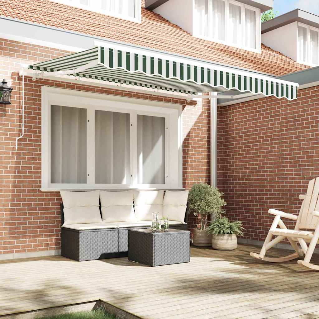 vidaXL Vervangingsdoek Zonnescherm Groen/Wit (350x250 cm) - 59% Korting!