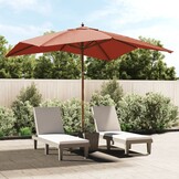 vidaXL Parasol (60% Korting) - Hout, 300x300cm Terracotta