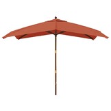 vidaXL Parasol (60% Korting) - Hout, 300x300cm Terracotta
