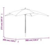 vidaXL Parasol (60% Korting) - Hout, 300x300cm Terracotta