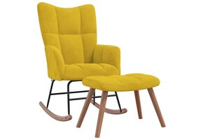 VidaXL Schommelstoel met Voetenbank - Fluweel Mosterdgeel (35% Korting!)