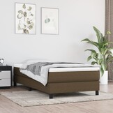 vidaXL Bedframe Donkerbruin Stof (80x200cm) - 35% Korting!