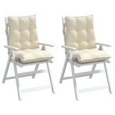 vidaXL Stoelkussens (2x) - Crème Oxford Stof - 64% Korting
