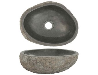 vidaXL Ovale Riviersteen Wastafel (29-38)x(24-31) cm - 55% Korting!