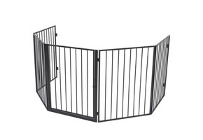 vidaXL Openhaardhek Staal Zwart - 30% Korting