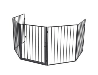 vidaXL Openhaardhek Staal Zwart - 30% Korting