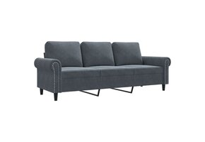 vidaXL Driezitsbank 180 cm fluweel donkergrijs - 41% Korting!