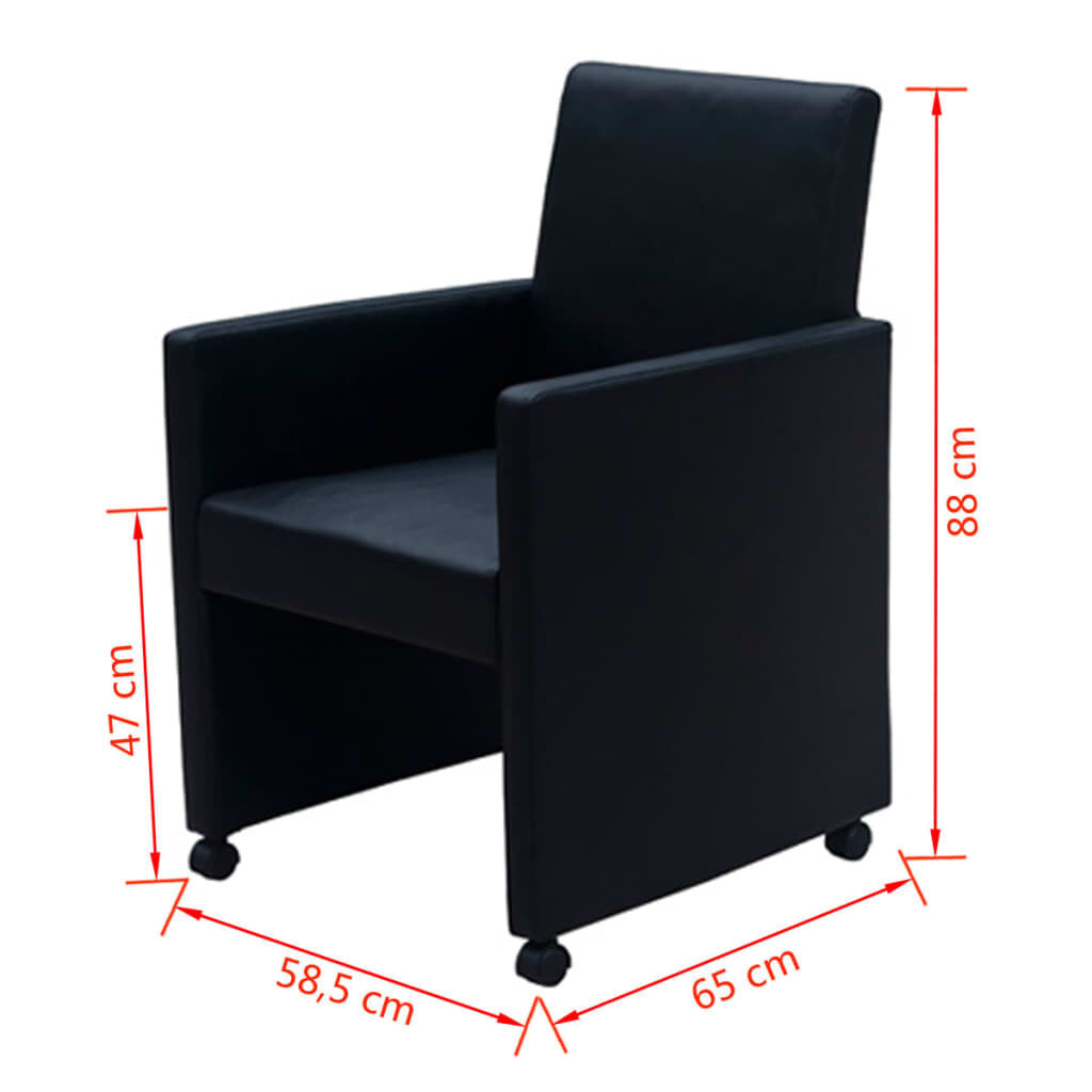 vidaXL Eetkamerstoelen Kunstleer Zwart (4 stuks) - 35% Korting