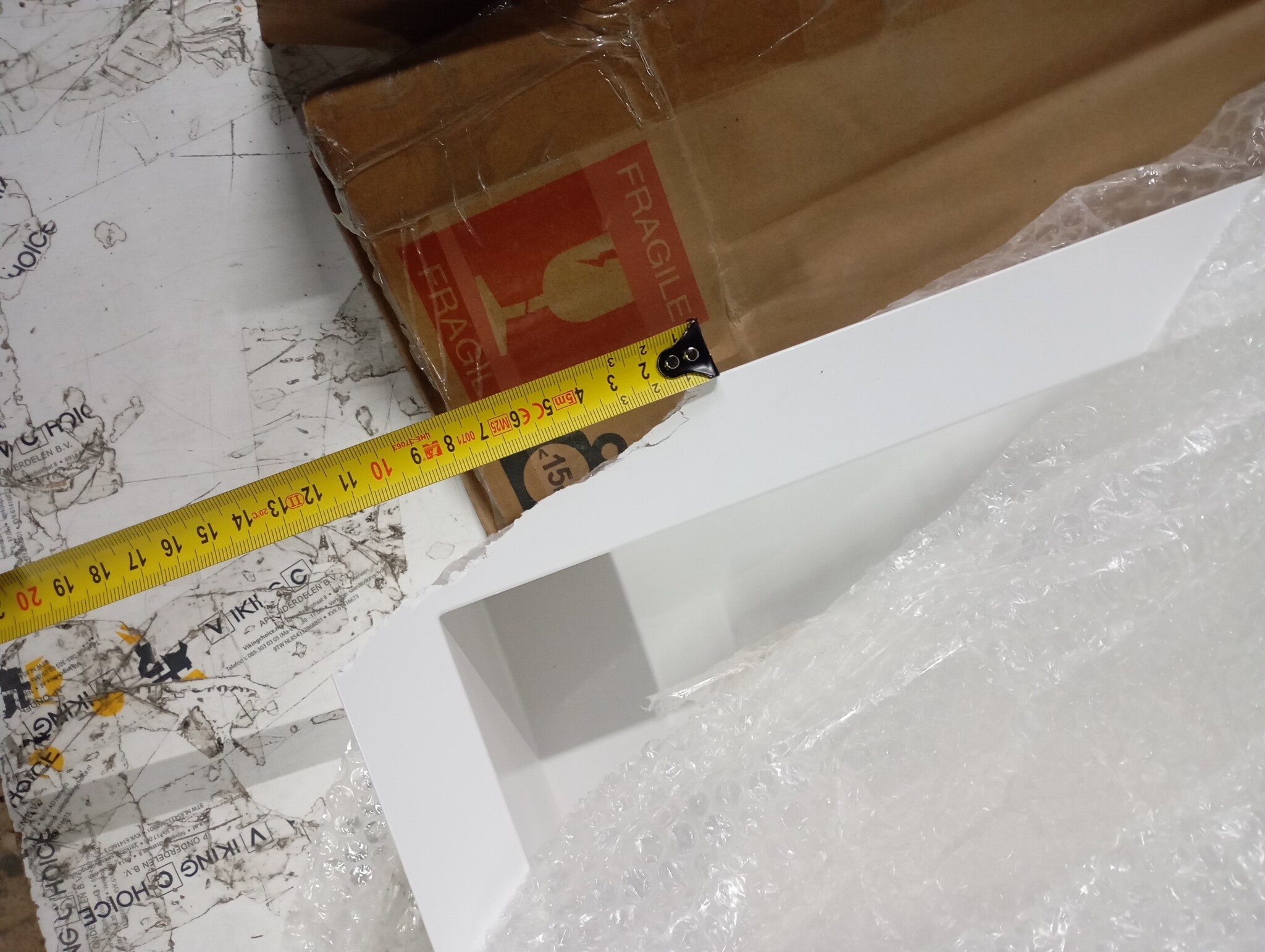 vidaXL Douchenis 41x99x9 cm Hoogglans Wit - 69% Korting