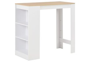 VidaXL Bartafel met Schap 110x50x103 cm Wit - 35% Korting