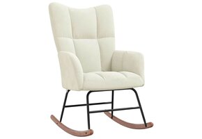 vidaXL Schommelstoel Fluweel Crèmewit - Nu 35% Korting!