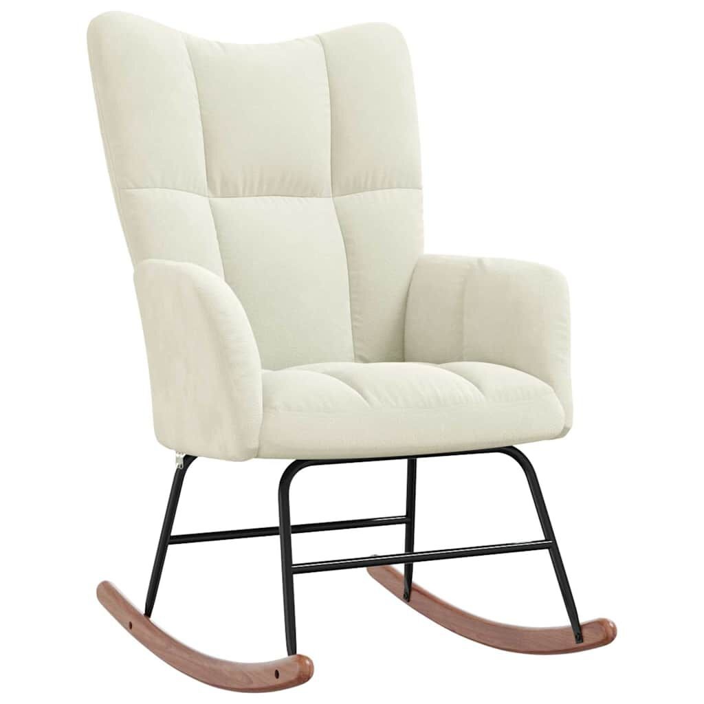 vidaXL Schommelstoel Fluweel Crèmewit - Nu 35% Korting!