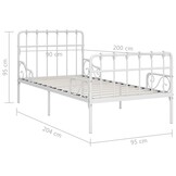 vidaXL Bedframe Metaal Wit 90x200 - 35% Korting