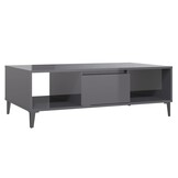 vidaXL Salontafel hoogglans grijs | 55% Korting