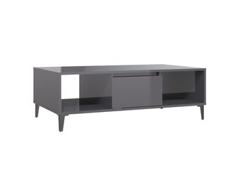 vidaXL Salontafel hoogglans grijs | 55% Korting