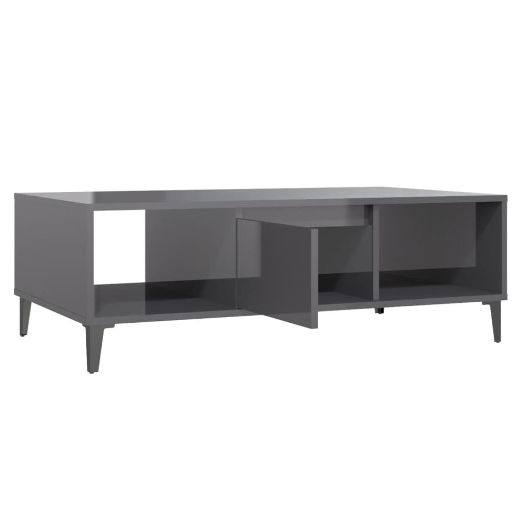 vidaXL Salontafel hoogglans grijs | 55% Korting