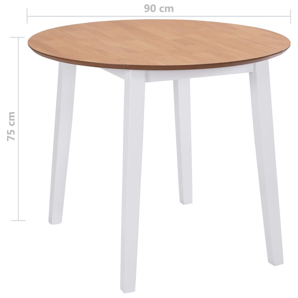 vidaXL Eettafel Rond Inklapbaar MDF Wit - 35% Korting