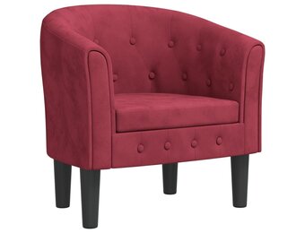 VidaXL Kuipstoel Fluweel Wijnrood | 60% Korting