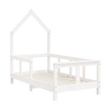 vidaXL Kinderbedframe Grenenhout Wit - 70x140 cm - 55% Korting!