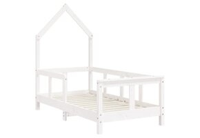 vidaXL Kinderbedframe Grenenhout Wit - 70x140 cm - 55% Korting!