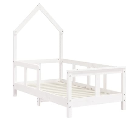 vidaXL Kinderbedframe Grenenhout Wit - 70x140 cm - 55% Korting!