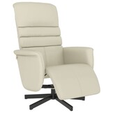 vidaXL Fauteuil met Voetensteun (Kunstleer Crème) - 35% Korting