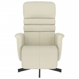 vidaXL Fauteuil met Voetensteun (Kunstleer Crème) - 35% Korting