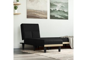 vidaXL Chaise Longue Stof Zwart - 35% Korting