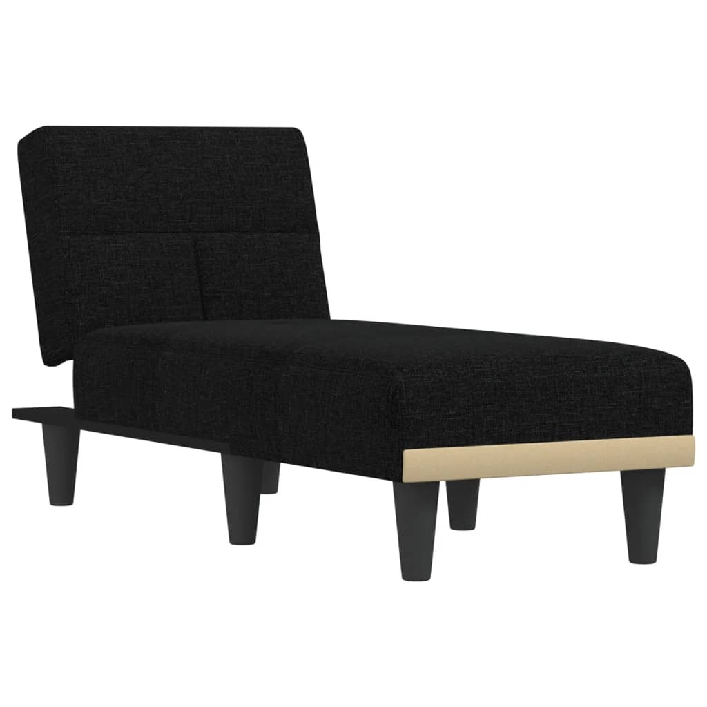 vidaXL Chaise Longue Stof Zwart - 35% Korting