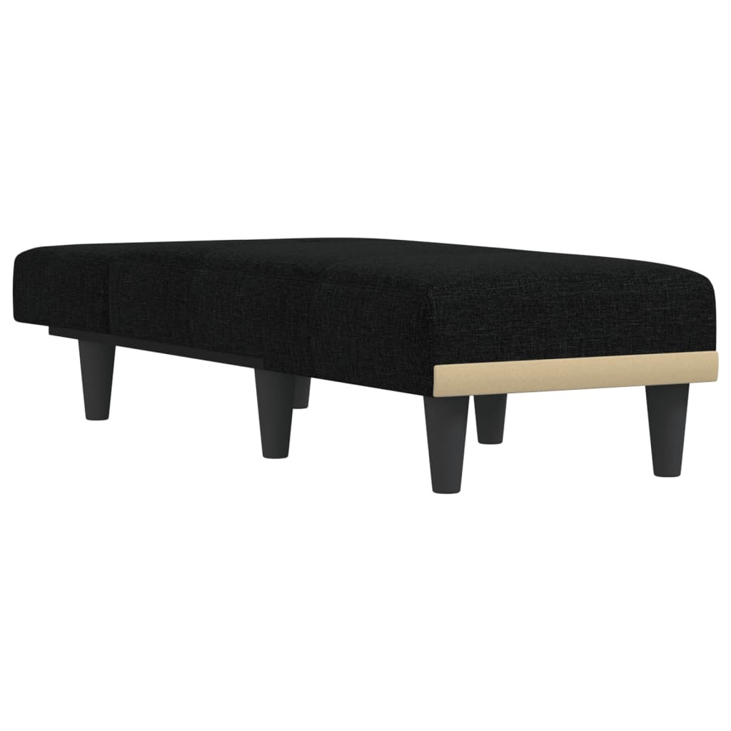 vidaXL Chaise Longue Stof Zwart - 35% Korting