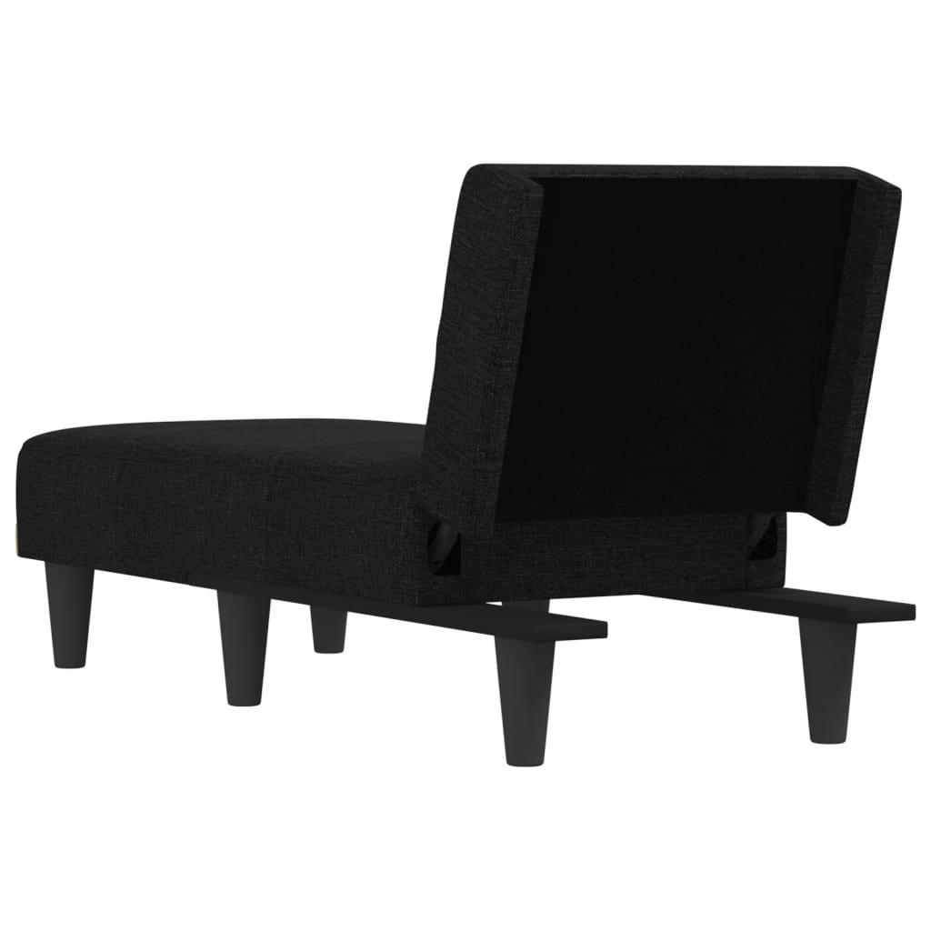 vidaXL Chaise Longue Stof Zwart - 35% Korting