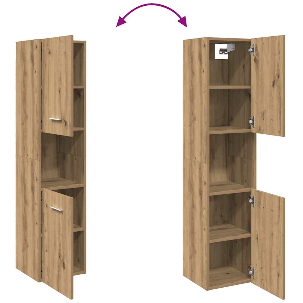 vidaXL Badkamerwandkast 30x30x130cm Artisanaal Eiken - 30% Korting!