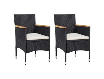 vidaXL Tuinstoelen Set 2x Poly Rattan Zwart - 55% Korting!