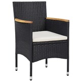vidaXL Tuinstoelen Set 2x Poly Rattan Zwart - 55% Korting!