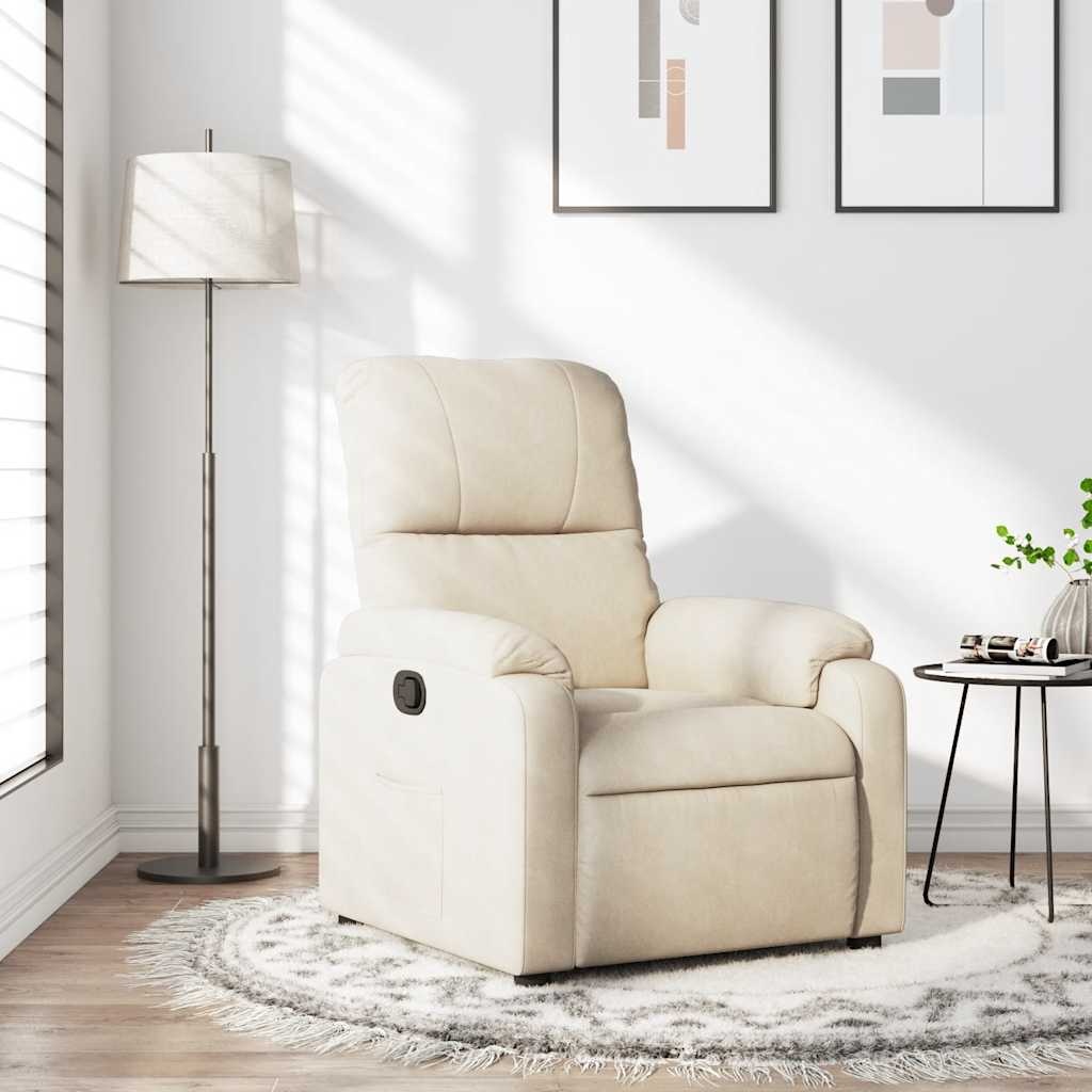 vidaXL Fauteuil Verstelbaar Microvezel Beige - 35% Korting!