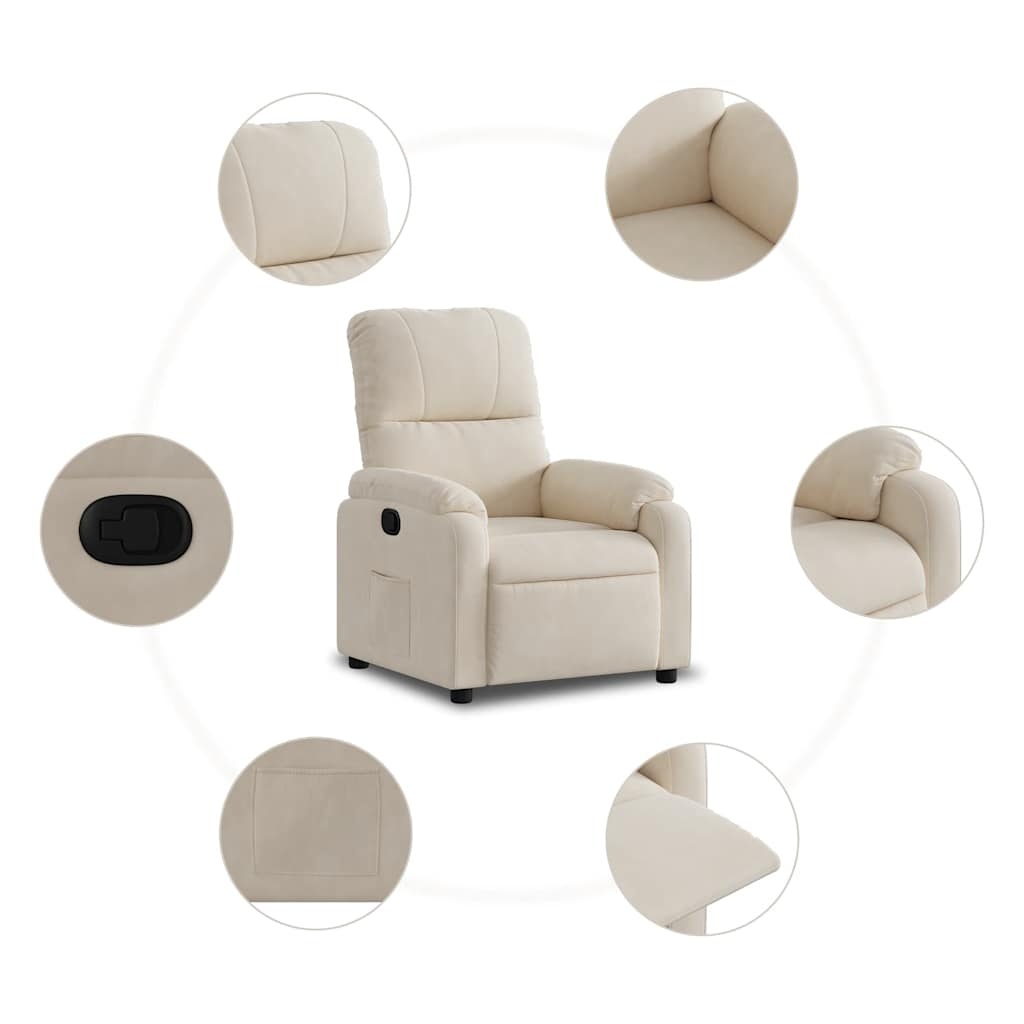 vidaXL Fauteuil Verstelbaar Microvezel Beige - 35% Korting!