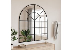 vidaXL Wandspiegel boog 100x50 cm IJzer Zwart - 35% Korting!