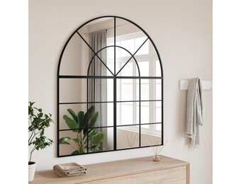 vidaXL Wandspiegel boog 100x50 cm IJzer Zwart - 35% Korting!