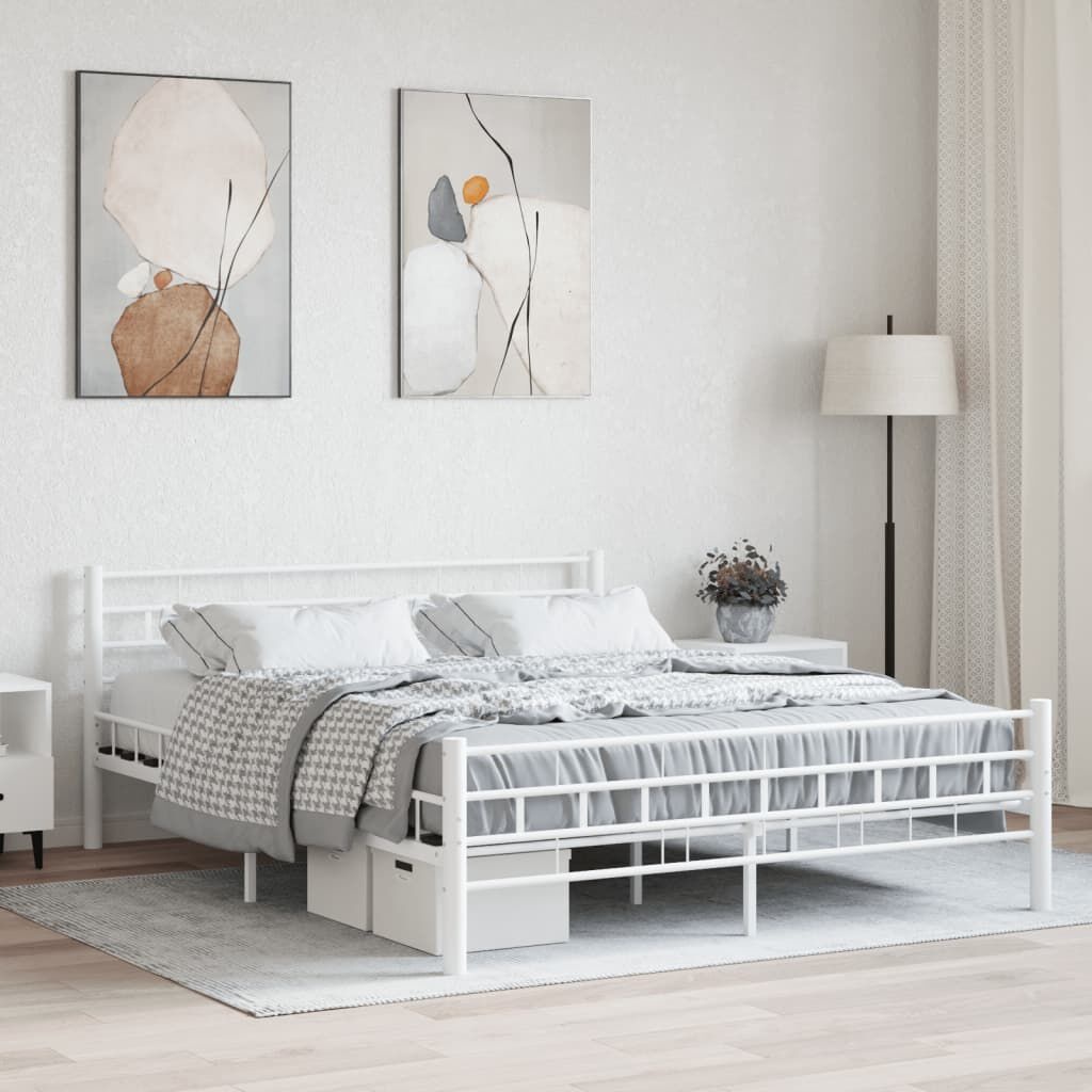 VidaXL Bedframe Metaal Wit 160x200 cm - 55% Korting!